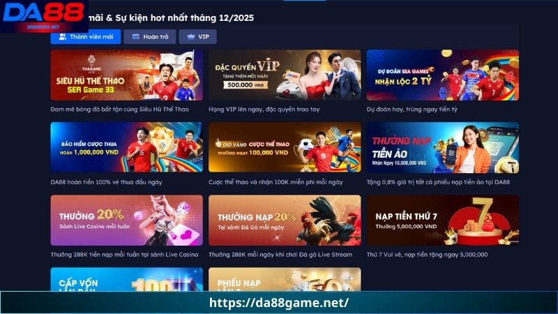 Cập nhật những khuyến mãi DA88 mới nhất 2025