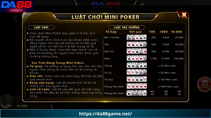 Luật chơi Mini Mậu Binh DA88 cho người chơi mới